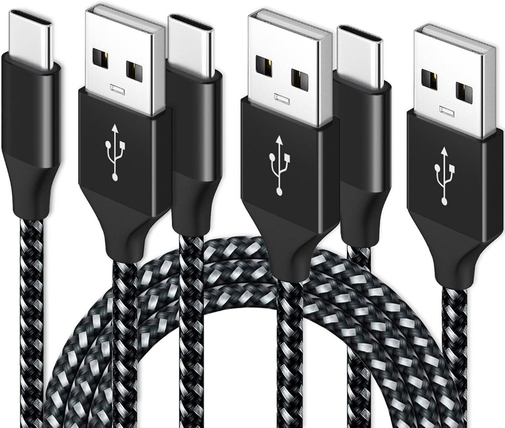 3Pack Braided USB C Type-C Fast Charging Data SYNC Charger Cable Cord 3/6/10FT