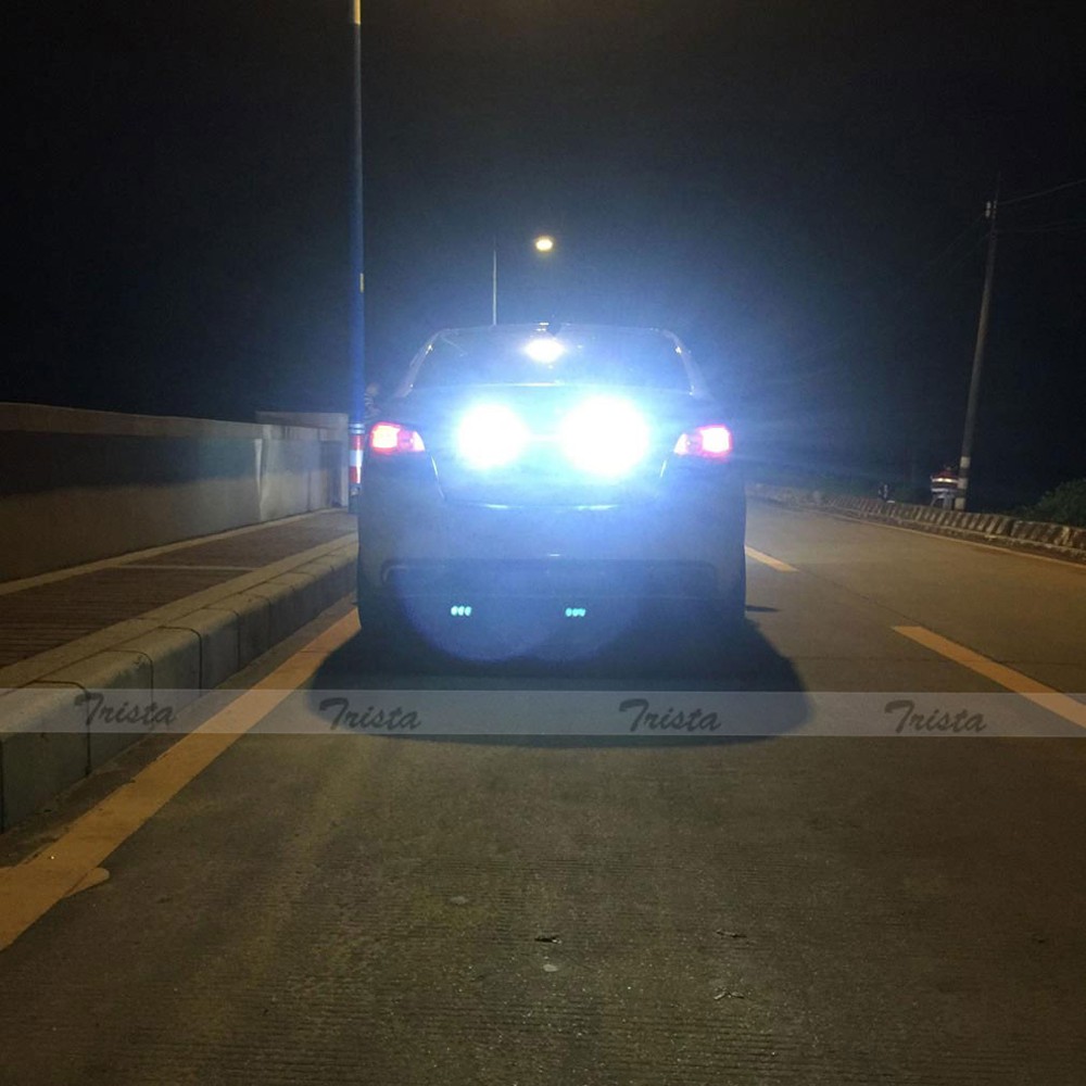 2pcs 3 LED White Car DRL Driving Light Remote Control Strobe Flash Warning Lamp