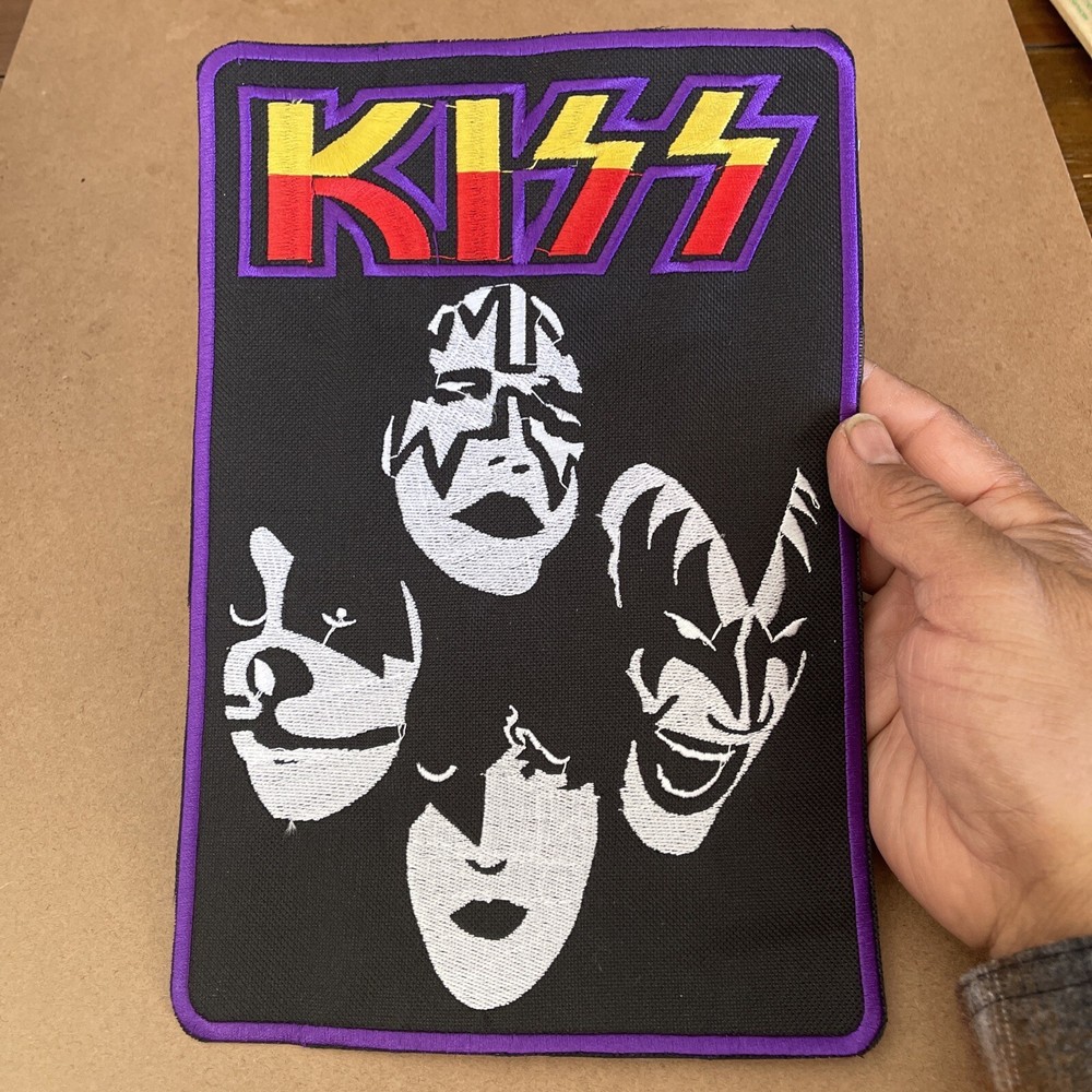 KISS Rock Band Oversized Patch: Embroidered, New, Sew On, 10 1/2 By 7 Inches.
