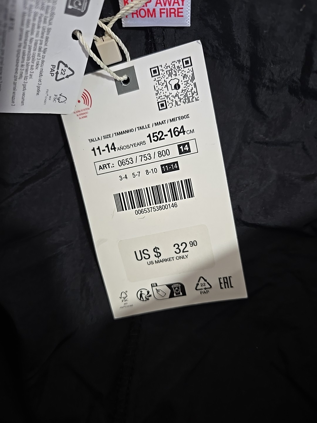 Zara Glow in the Dark Skeleton Zip Up Costume, New