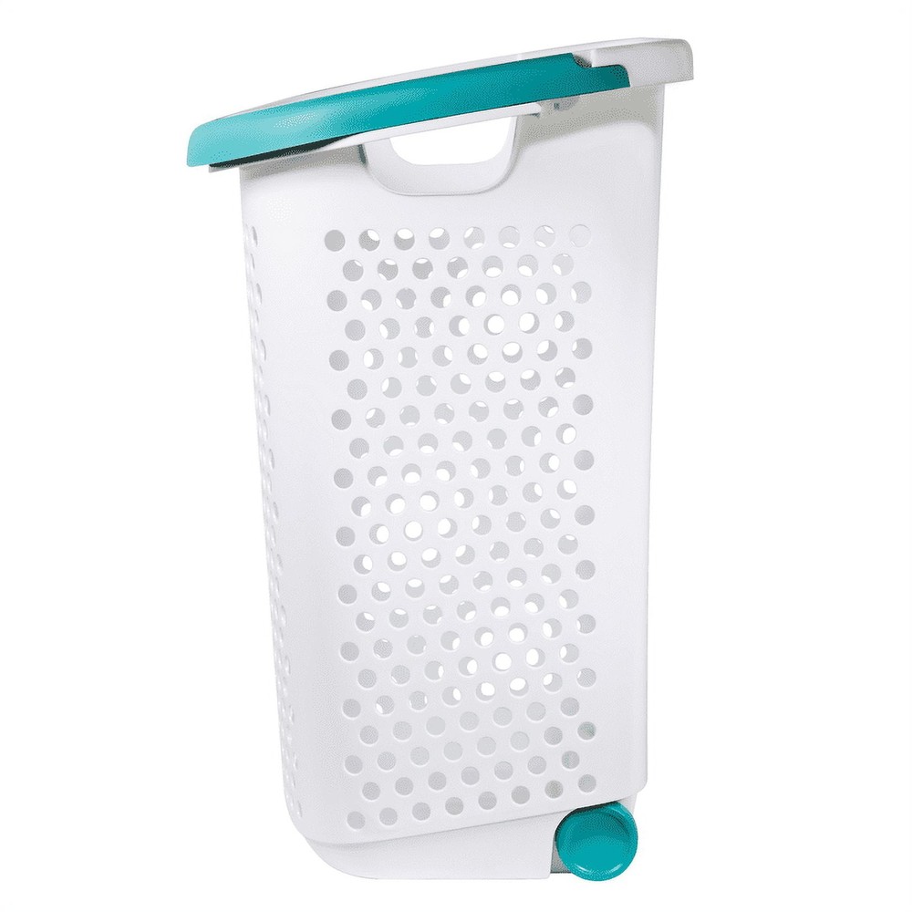 (2 pack) Home Logic 2 Bushel Rolling Plastic Laundry Hamper