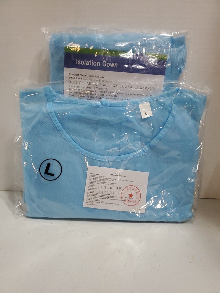 2 Large disposable isolation gowns