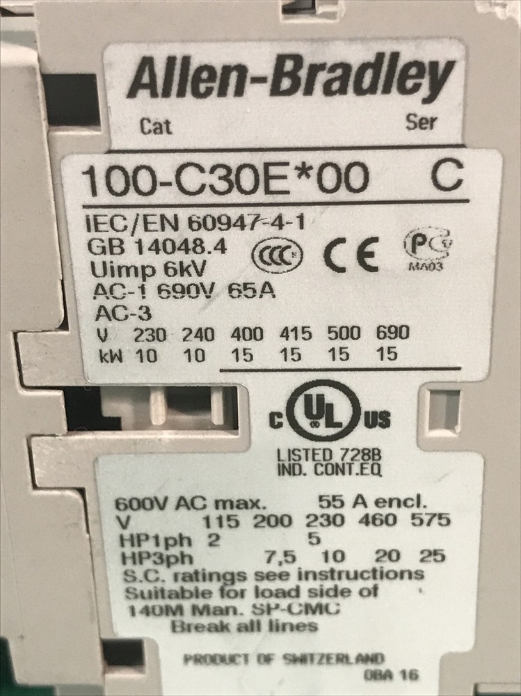 Allen-Bradley 100-C30E*00 SER C Contactor