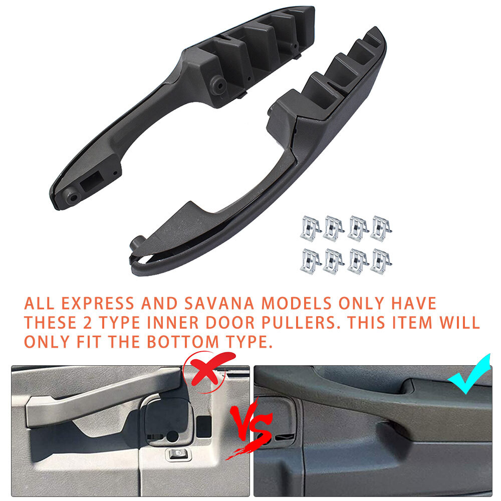 Front LH & RH Inside Door Handle Pull Armrest For 03-18 Chevy Express GMC Savana