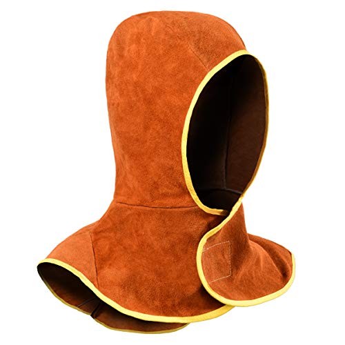 Welding Hood Leather - Cowhide Split Leather Welding Caps Protector with Neck