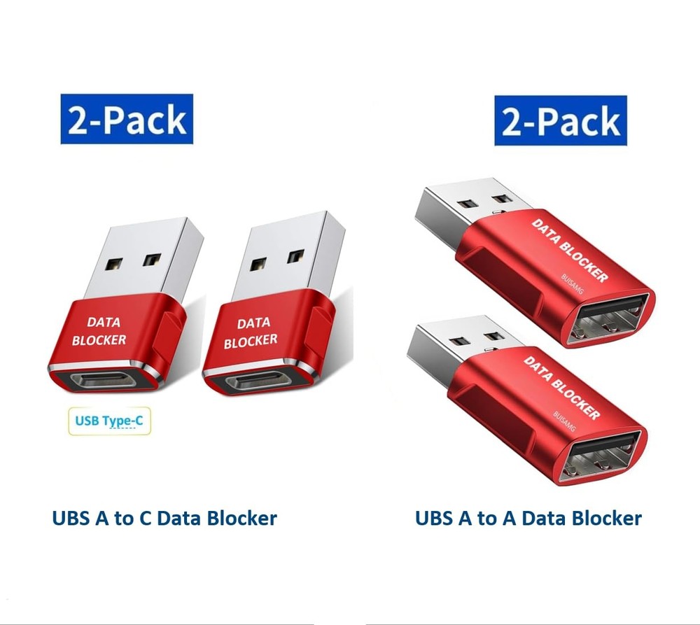 Data Blocker, USB A & USB C Data Blocker for Any USB C Mobile Phone Quick Cha...