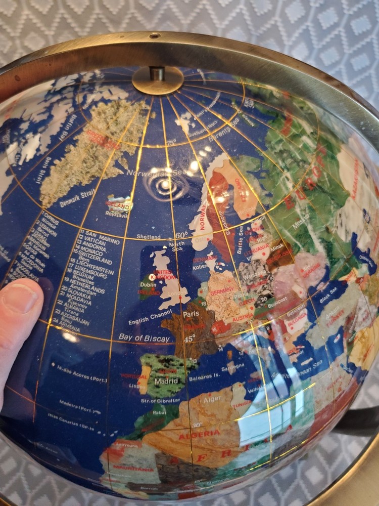Vintage Semi Precious Stone Globe