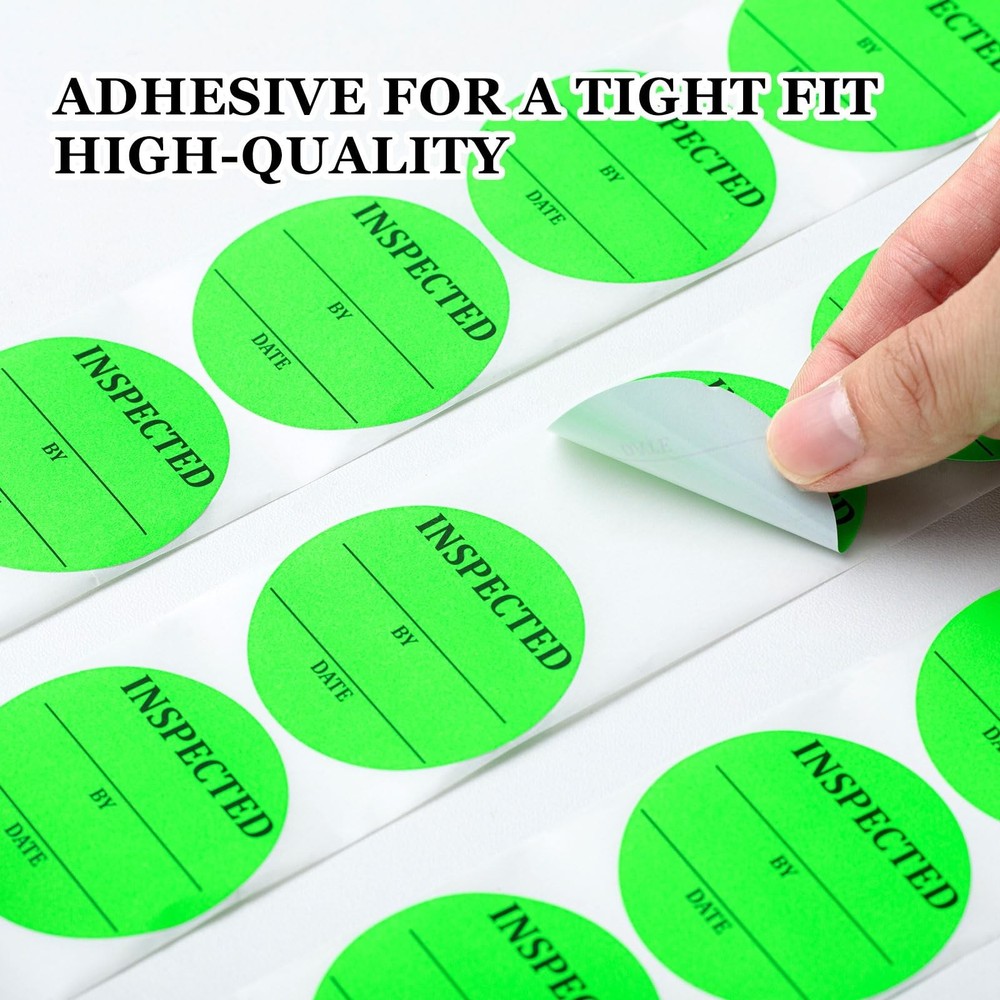 Gueevin 2000 Pcs Circle Inventory Labels QC Passed 2" Quality Control Inspect...