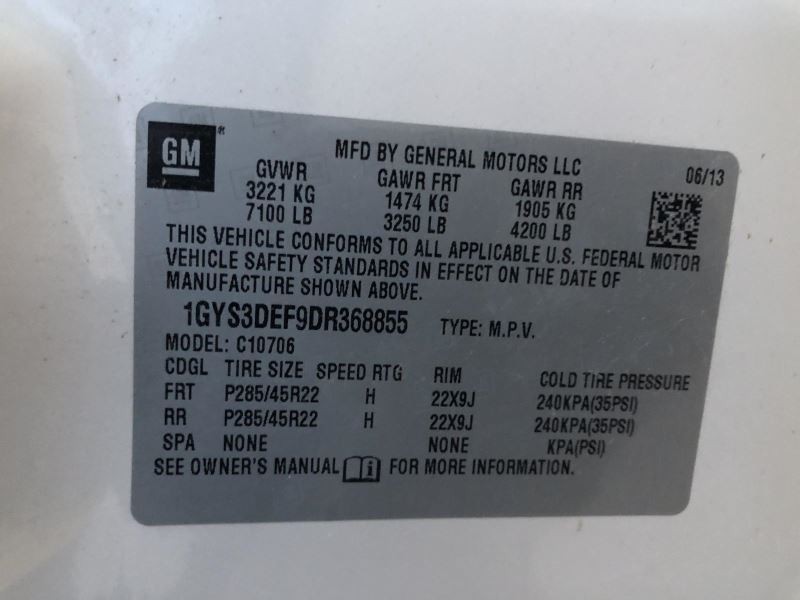2011-2014 CADILLAC ESCALADE Blind Spot Alert Computer Module RIGHT side 777918