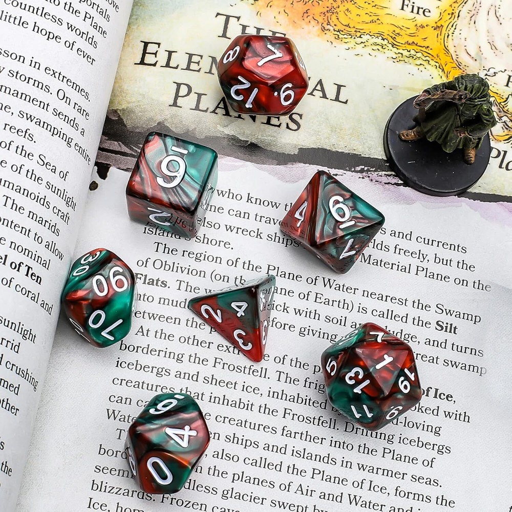 QMay DND Dice Sets - 6 X 7 Polyhedral Dice (42pcs) Role Playing Table Game