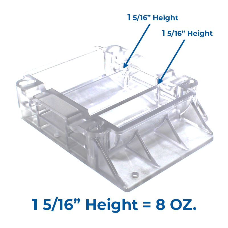 HOPPER BOTTOM (UNGROOVED) 8 OZ CLEAR FOR HOLLYMATIC SUPER 54