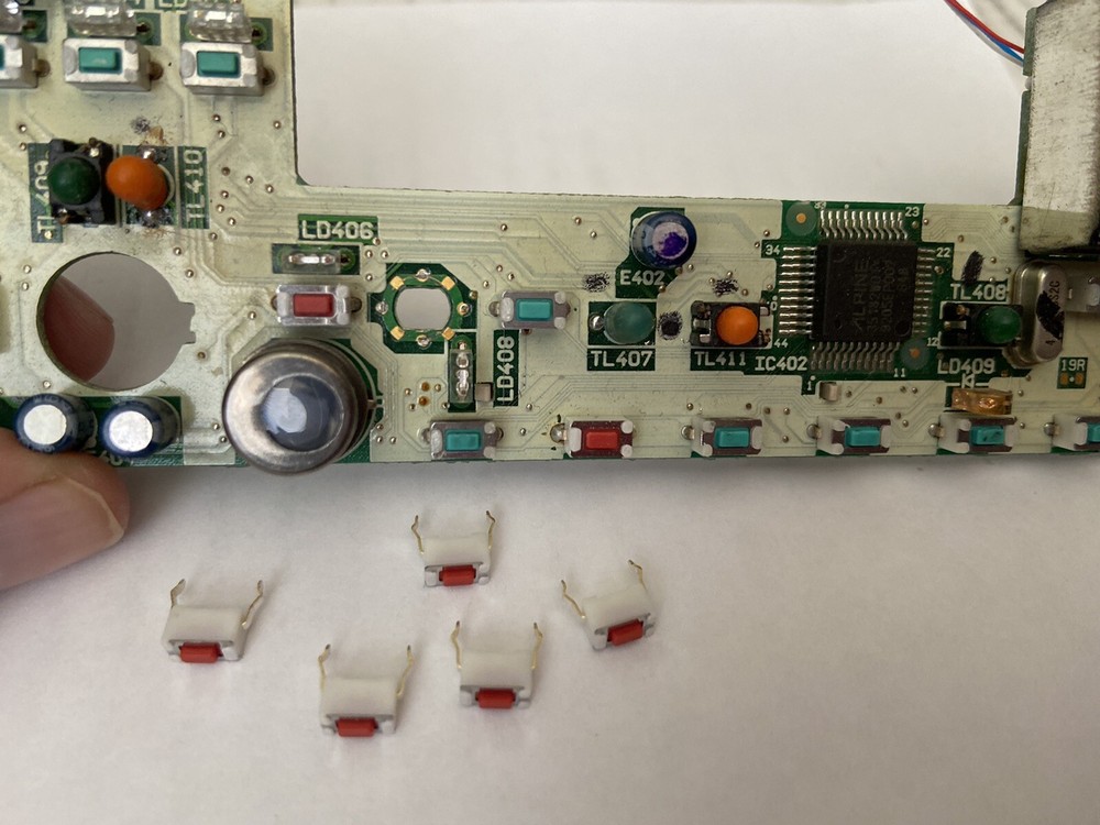 Replacement Button Switches (5pcs pkg) for Alpine 7909, 7618, 7801, 7294, Etc.