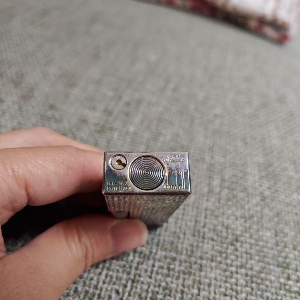 Swiss silver dunhill lighter with case