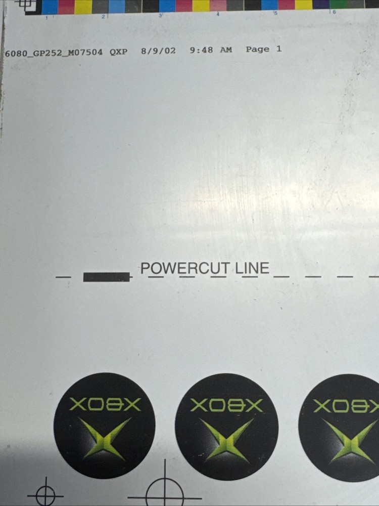 2002 Microsoft XBOX Sheet Of 264 Controller 1” Original Decals 1.5 Version 17018