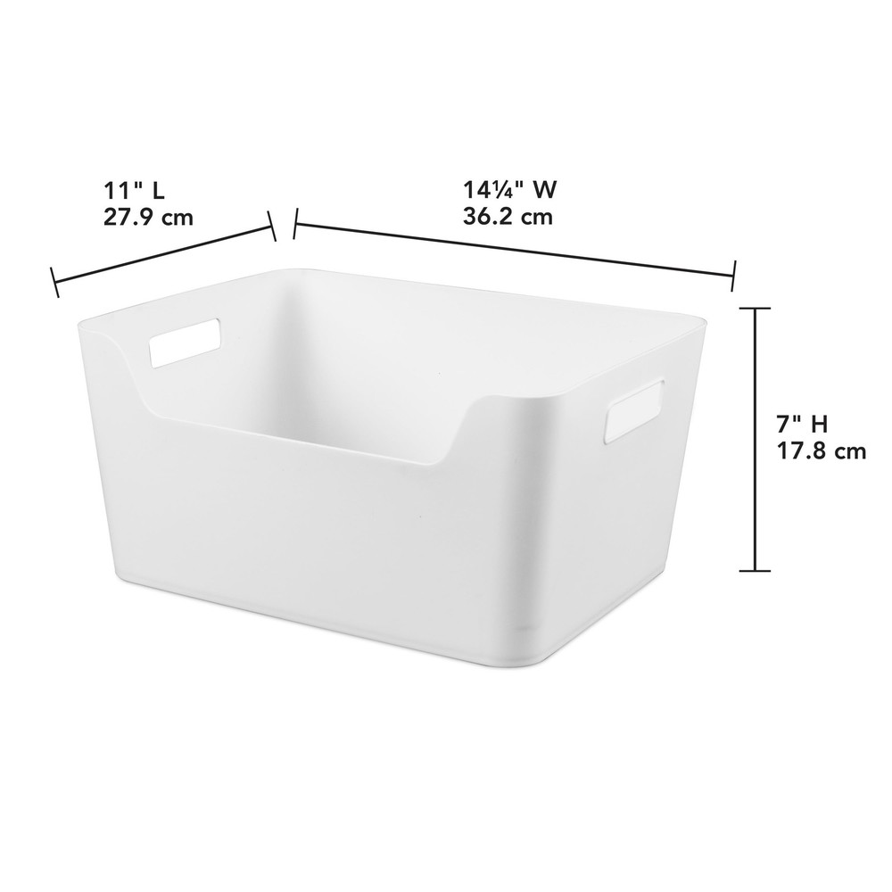 (6 pack) Mainstays Extra Large Easy Access Storage Bin, White
