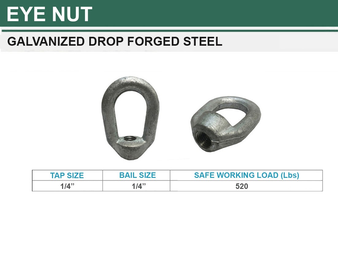 Hot Dipped Galvanized Eye Nut Tap Thread Drop Forged Carbon Steel