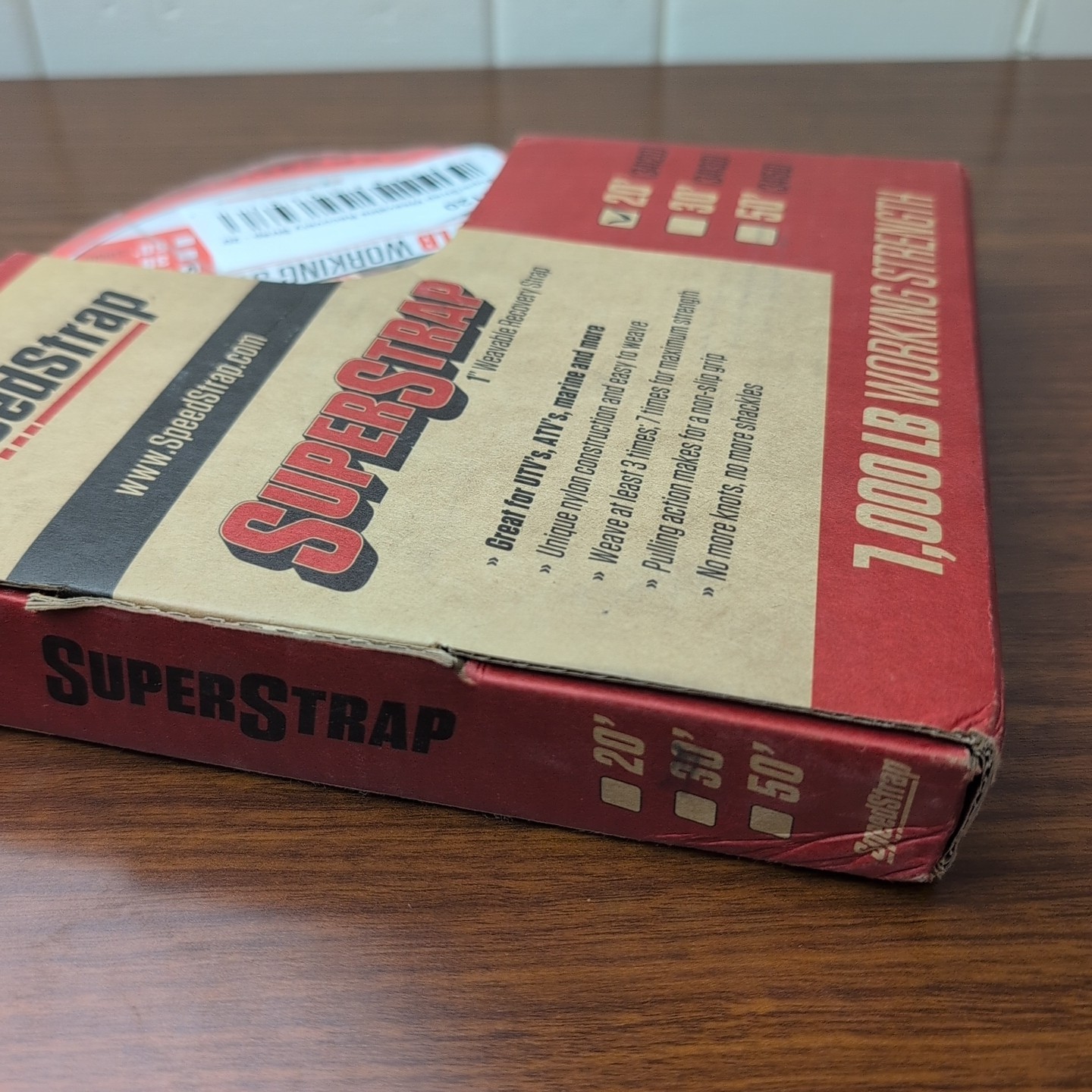 SpeedStrap 34120 SuperStrap Weavable Recovery Tow Strap 1" x 20' 7,000lb UTV