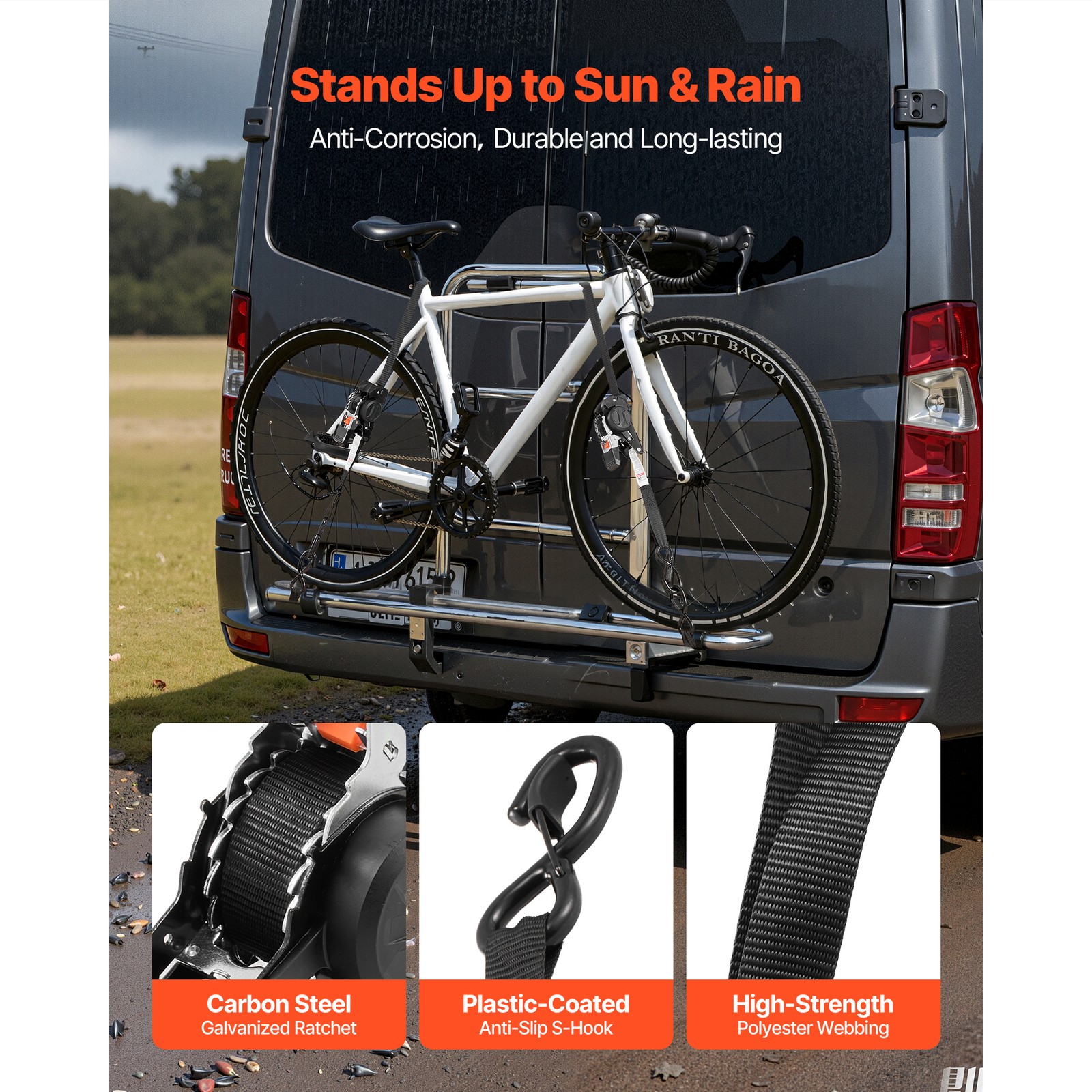 Uimoso 4 Pack Retractable Ratchet Straps 1" x 6' Tie Down Straps 1200 lbs