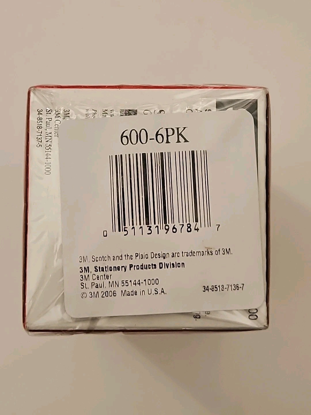 Scotch® Tape 600-6PK 3/4 in x 1296 in