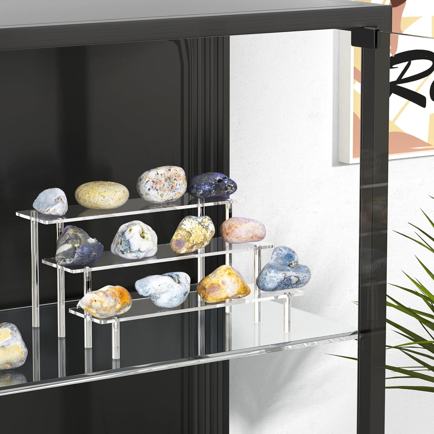 3 Tier Acrylic Display Risers, Large Perfume Organizer Stand, Clear