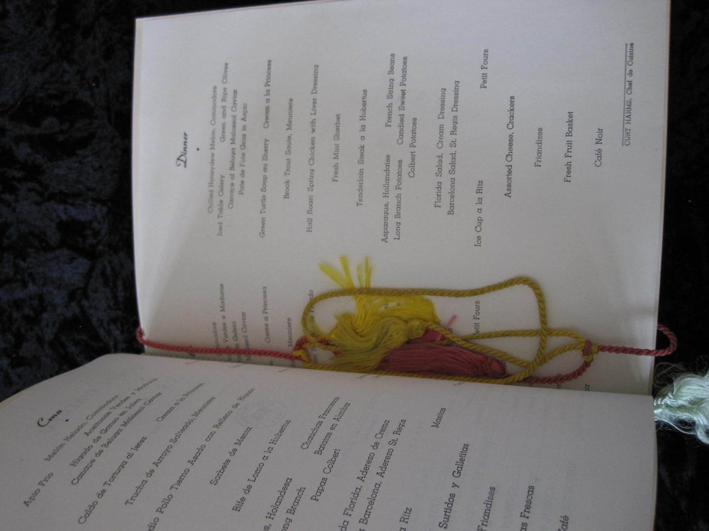 Menu Moore McCormick Lines Dinner Menu SS Argentina