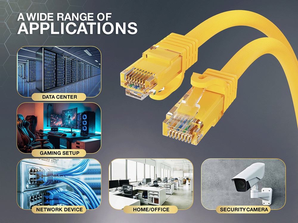 10ft Cat6a UTP 10G Ethernet Network Patch Cable Snagless 24AWG Bare Copper, Y...