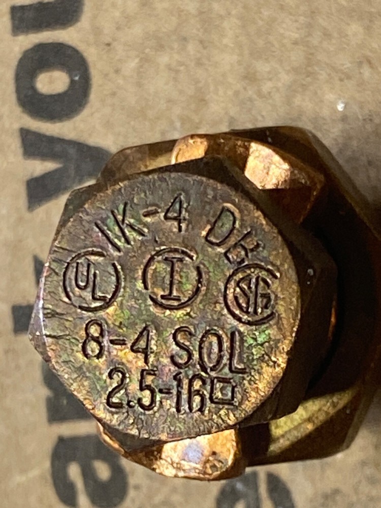Two Split-Bolt Copper Connector (IK-4 DB, RKE, 8-4 SOL 2.5-16R )