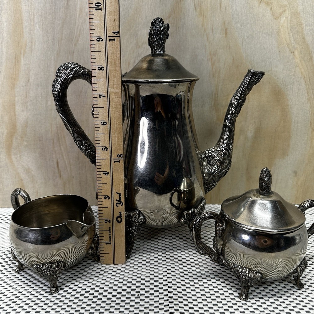 Silver Plated Tea/coffee Set Goth/victorian/dark Decor