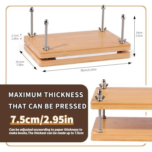 45 Pcs Book Binding Kit with Press, Bone Folder, Webbing Strap & Storage Bag