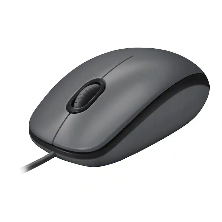 Logitech - M100 Wired Optical PC Mouse - Wired - Gray (910-001601)