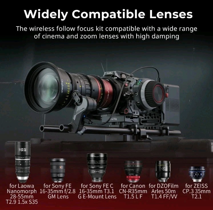 SmallRig Wireless Follow Focus Lite Kit with Handwheel Controller & Receiver Mot