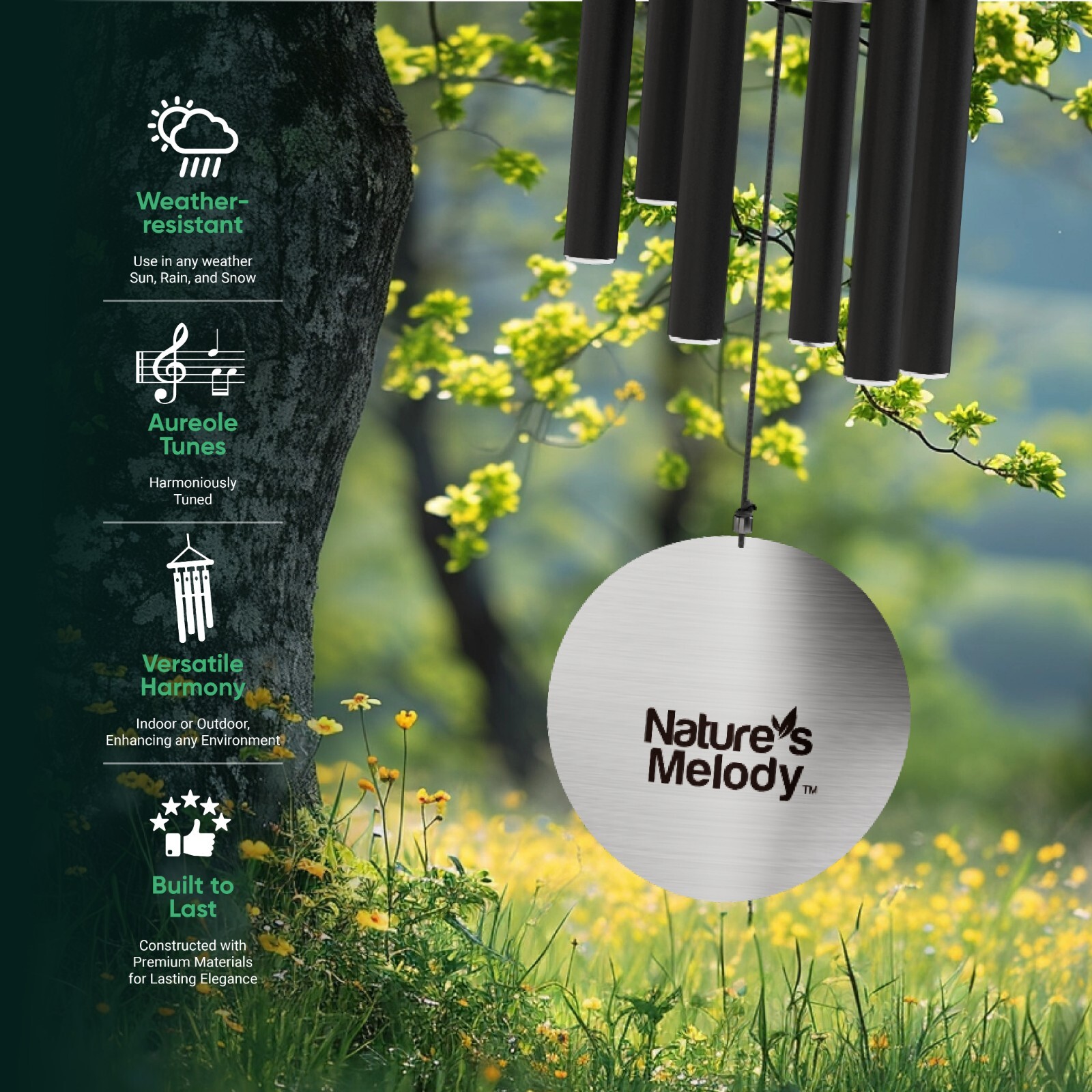 Nature's Melody Aureole Tuned Wind Chimes