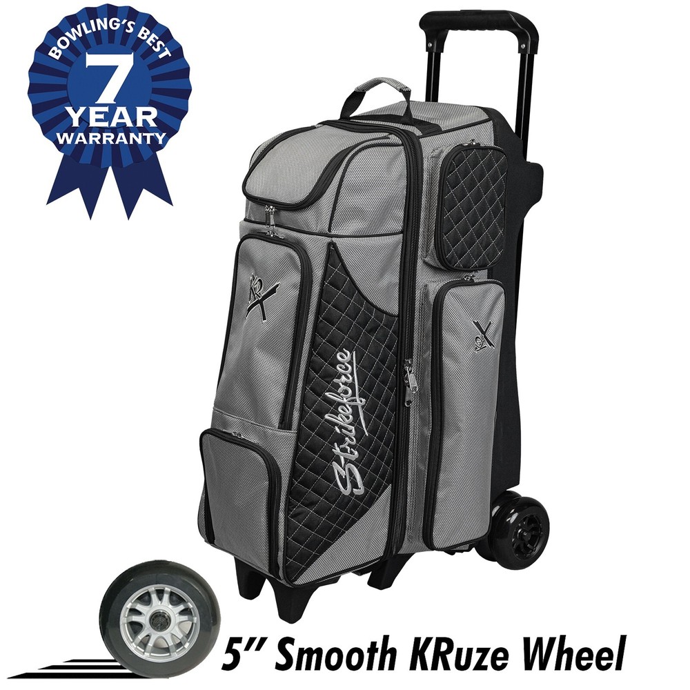KR Strikeforce Royal Flush Black/Silver 4x4 4 Ball Roller Bowling Bag