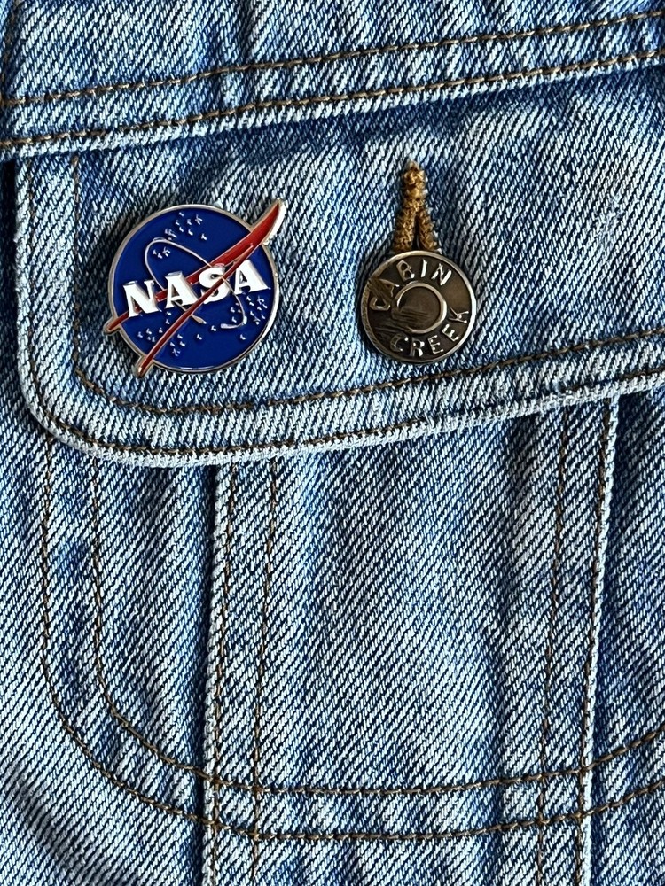 NASA Logo Silver Plated Enamel Pin