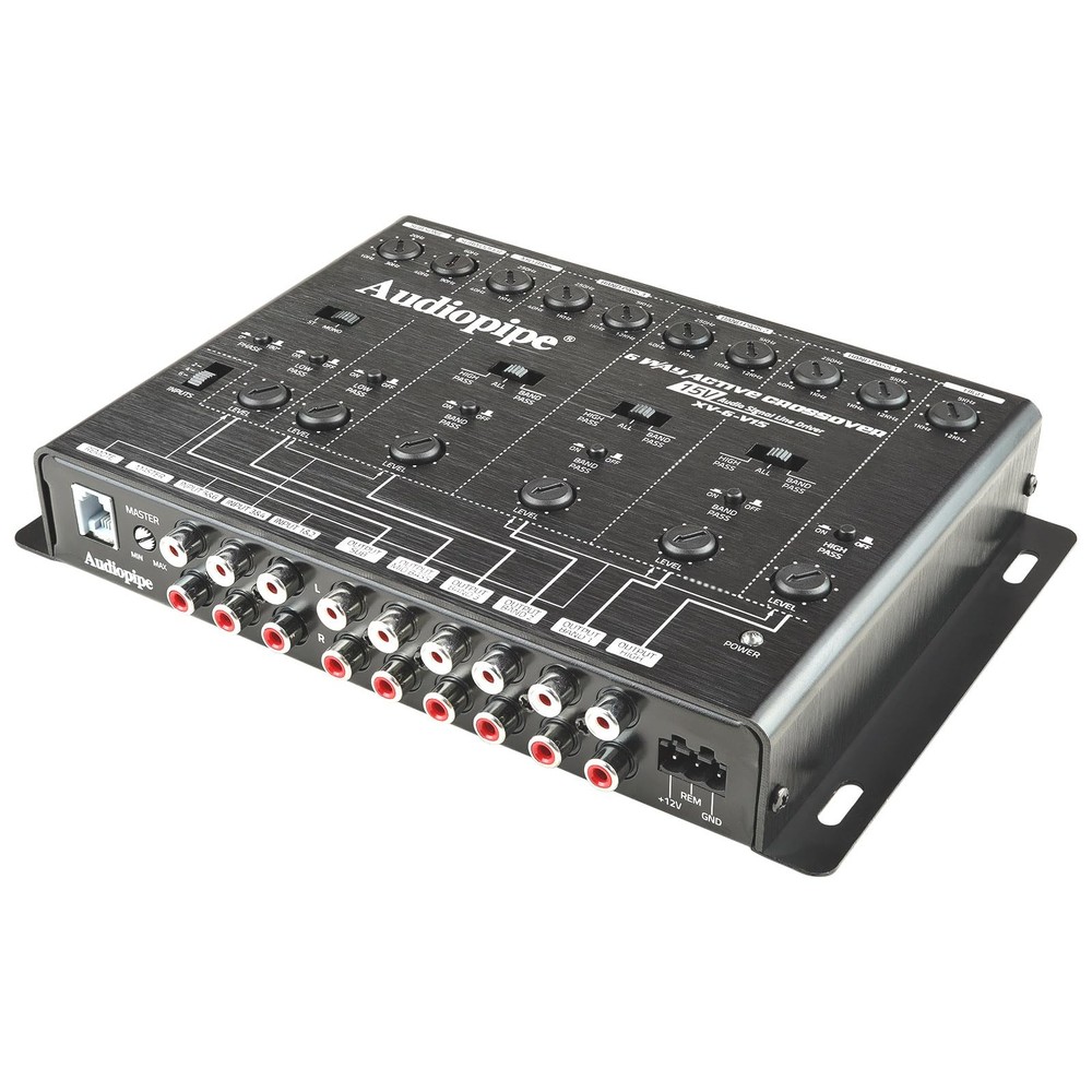 6-Way Active Crossover (XV-6-V15), Multiplier Switch, Compact, Power LED