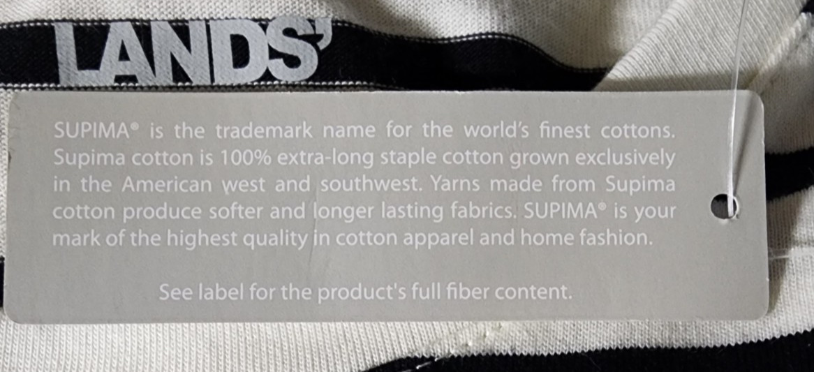 Lands End Womens Petite Top, Ivory/Black Stripe XSP, SP, MP, LP, NWT, SHIPS FREE