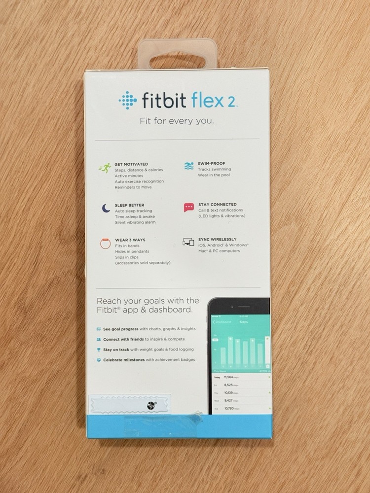 Fitbit Flex 2 Activity Tracker - Black - NEW SEALED