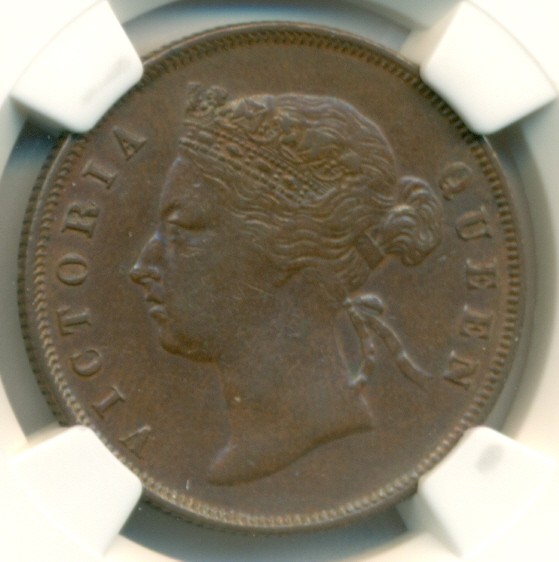 Straits Settlements (Malaysia) 1897 Cent AU53 BN NGC