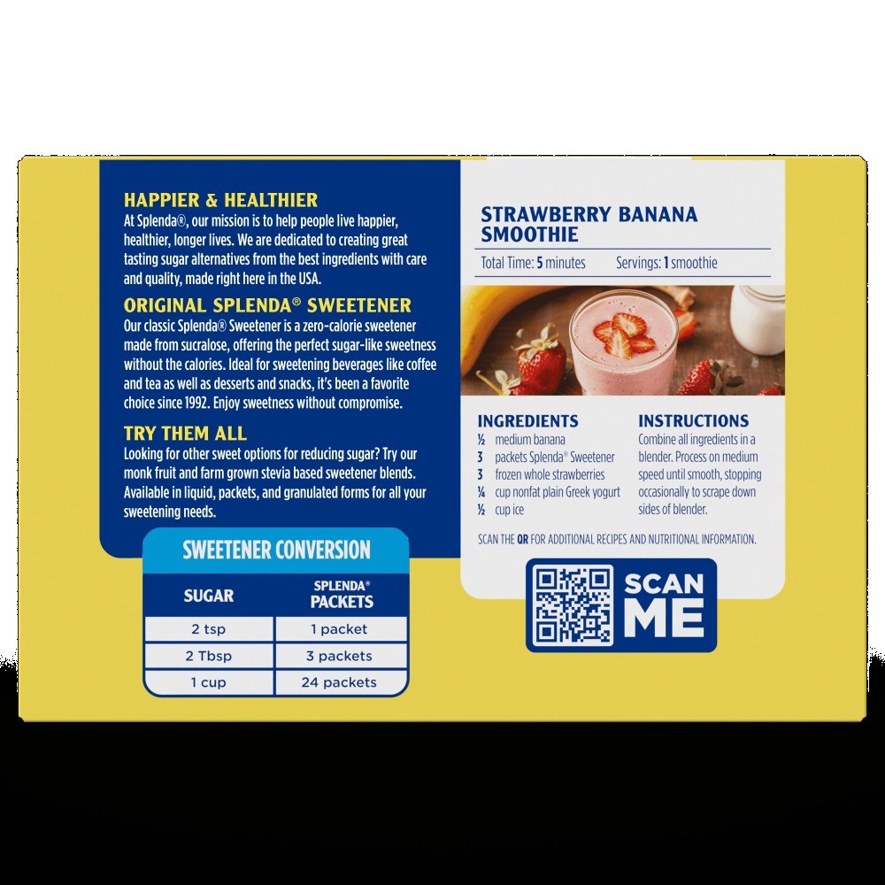 Splenda Zero Calorie Sweetener, Sugar Substitute Packets - 100CT