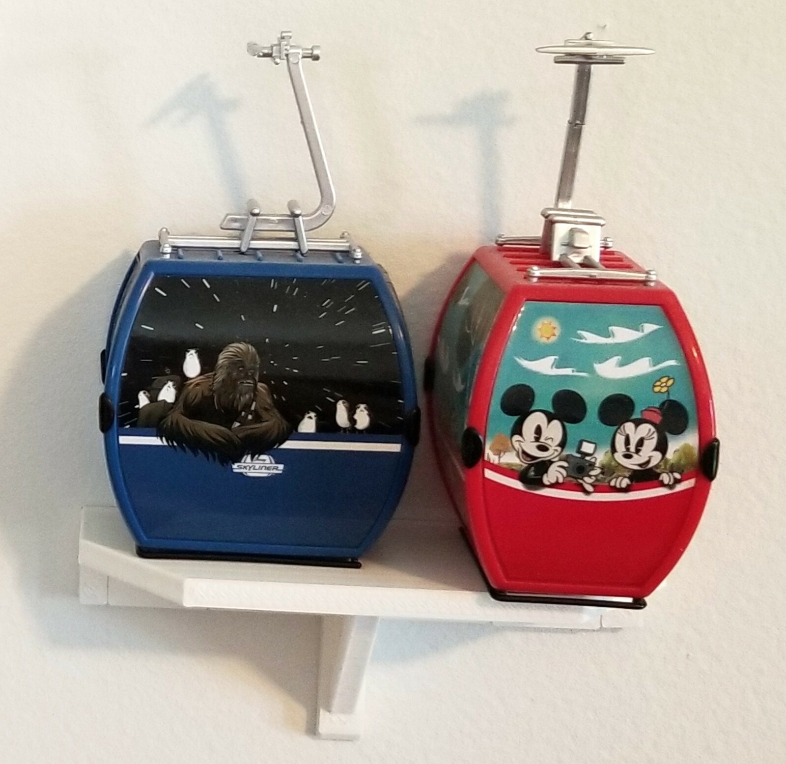 Two 6" x 2" Small White Wall Shelves No Hole No Nail install uses 3M Command