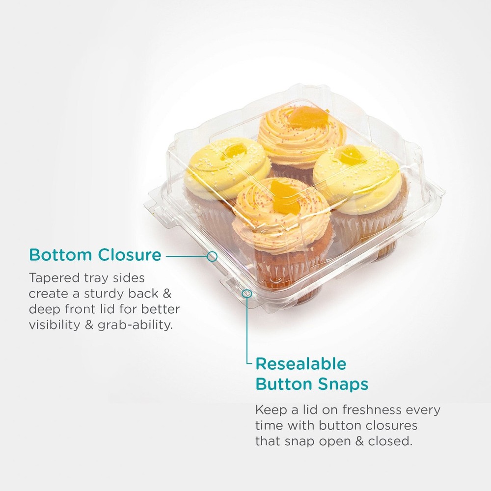 Good Natured Compostable Cupcake & Muffin Packaging 4-pack And Single