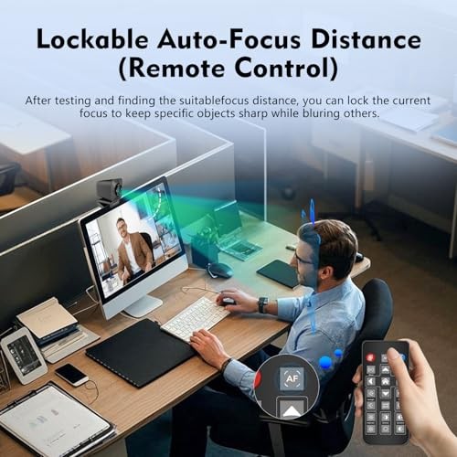 4K Webcam for Streaming, Remote Control, 1/2.5" Sensor & 12MP, PDAF Auto
