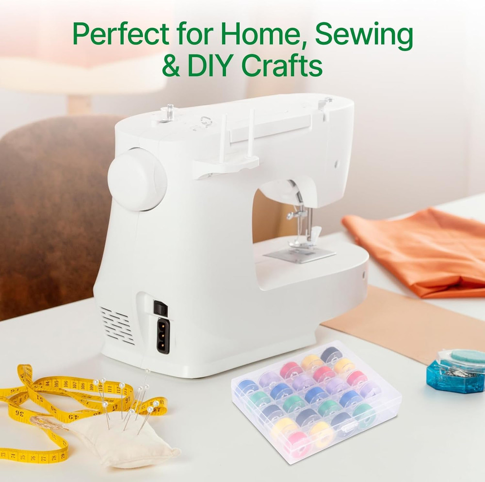 25 Slots Bobbin Organizer, Transparent Plastic Bobbin Case, Empty Spools Box for