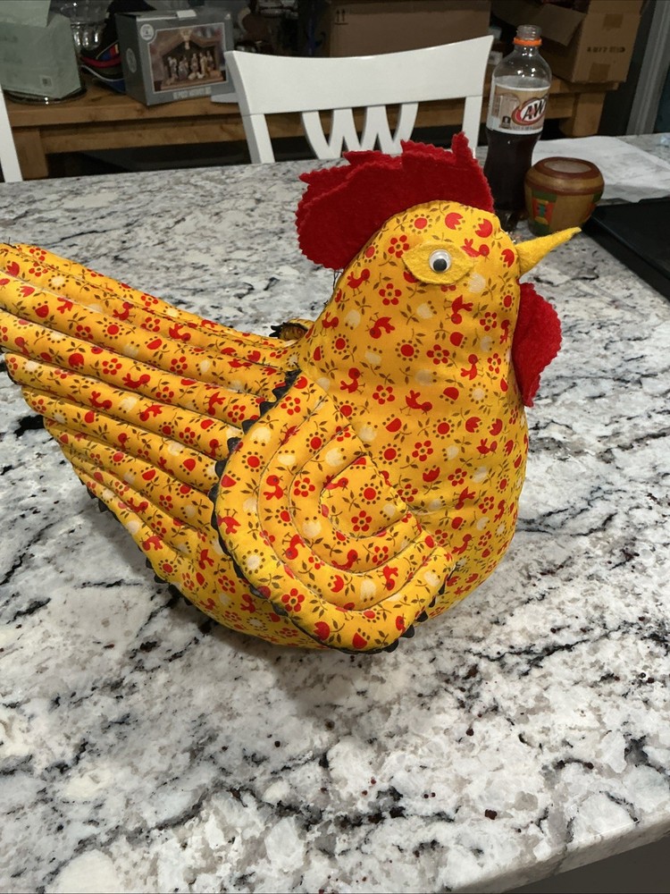 Vintage Fabric Chicken Door Stop