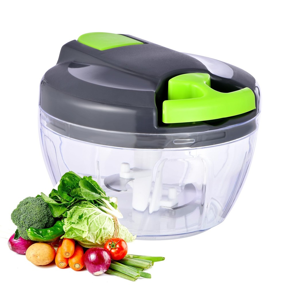 Ziweaye Manual Food Processor Vegetable Chopper, Portable Hand Pull String Ga...
