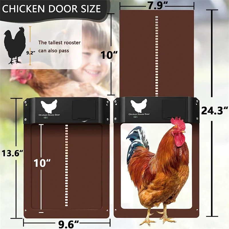 Automatic chicken coop door sensor light automatic door opener for chickens chickens