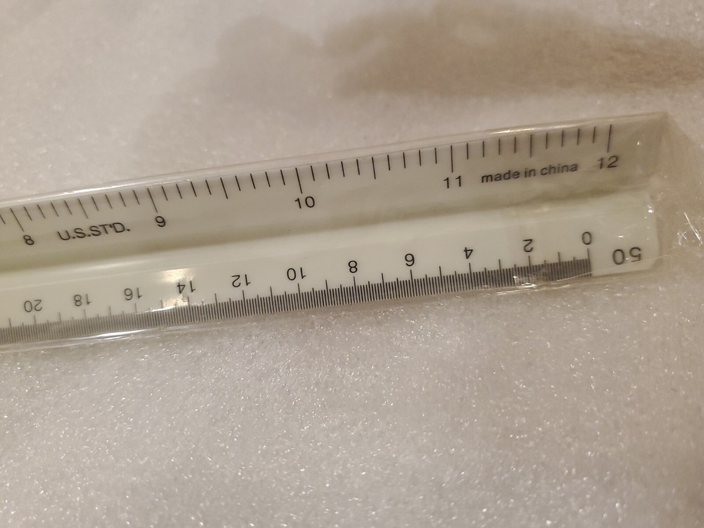 Pacific Arc 91121.12"Engineer Triangular Scale.Fully divided: 10, 20, 30, 40, 50