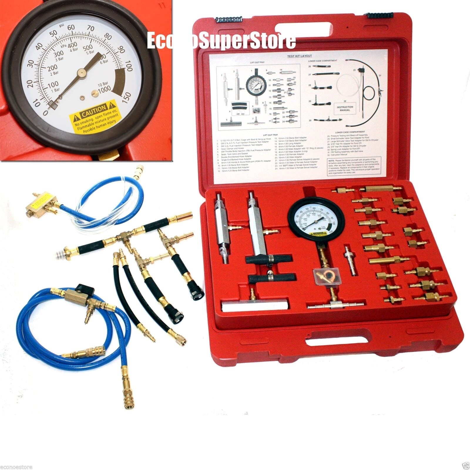 Master Fuel Injection Pump Pressure Test Kit CISE CIS Metric SAE GM FORD VW BMW