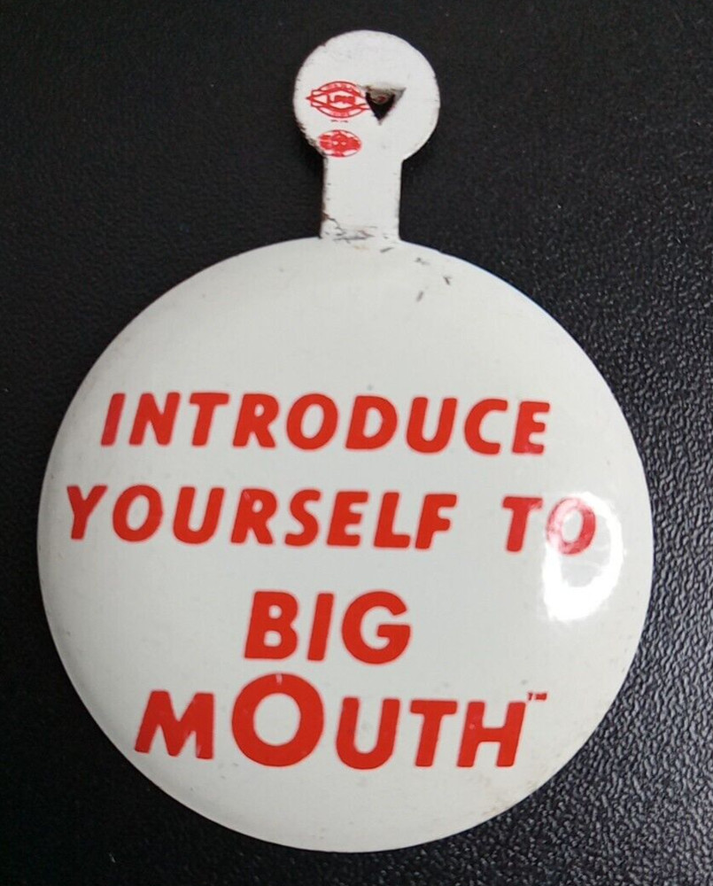 Big Mouth Introduce Yourself Tab Button Pfeiffer Beer Advertising