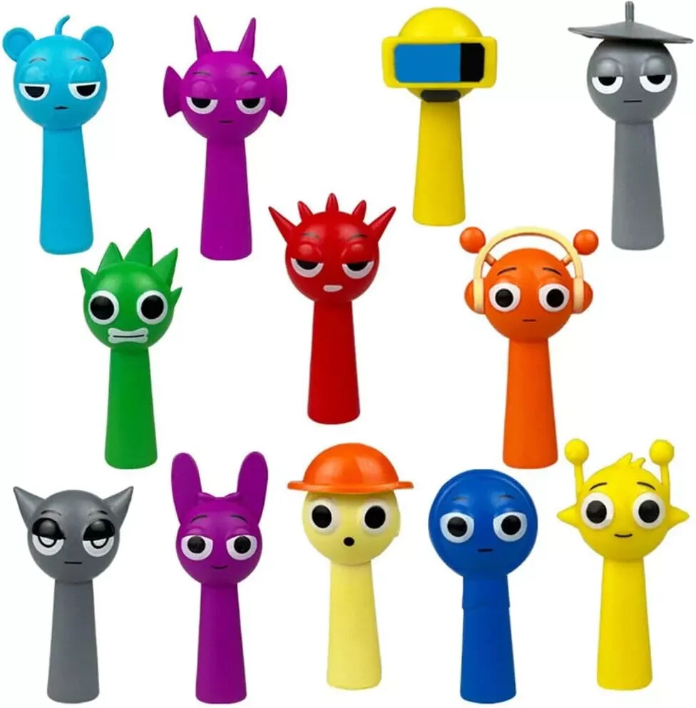 12 Piece Sprunki Classic Mini Figures Set Model Toy Music Game Collectible 3"x1"